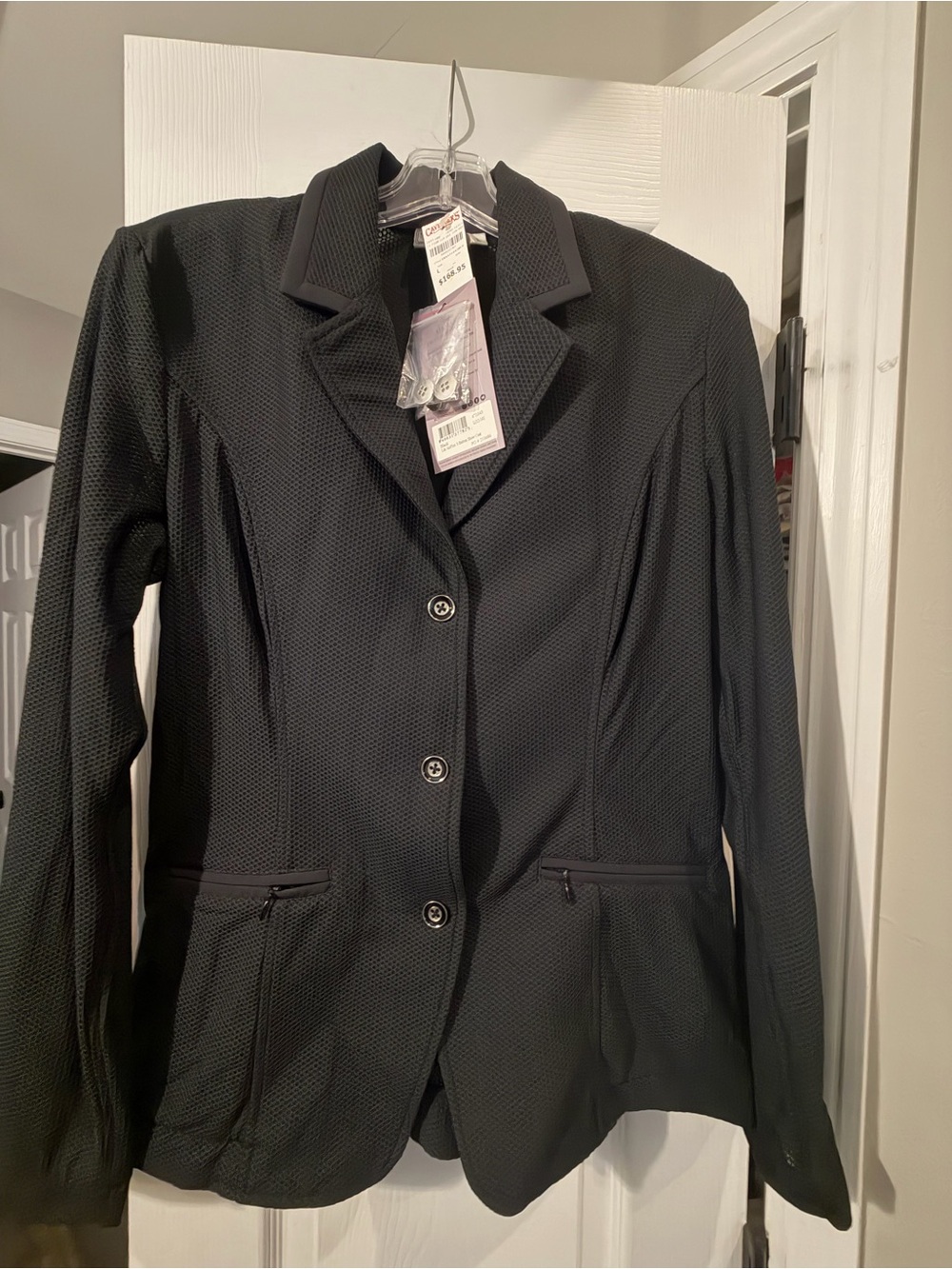 Black Women's Ovation 3 button show coat airflex large